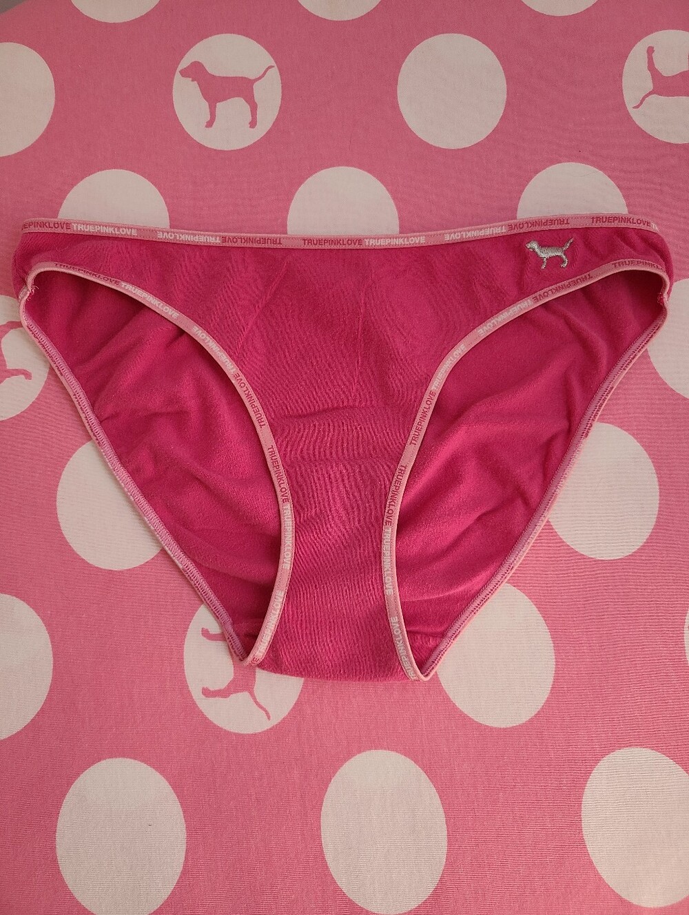 VTG VS PINK Graphic Logo Cotton Classic Low Rise Bikini Panty Size Sm